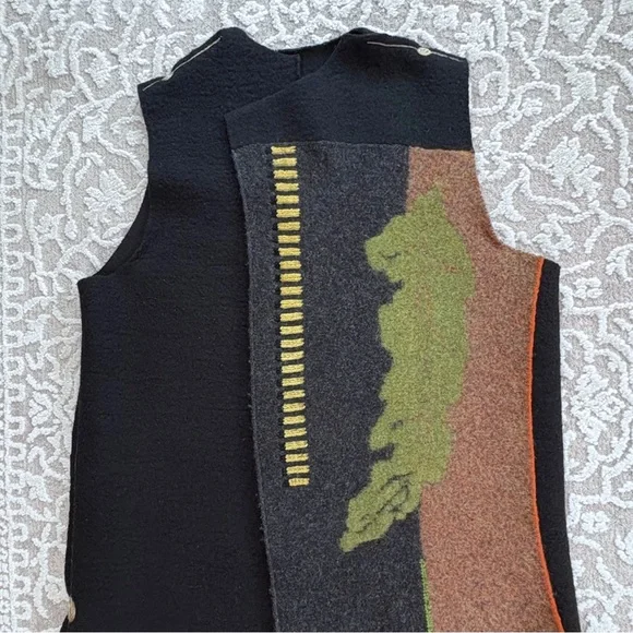 Mina Norton Felted Wool Long Vest - Picture 6 of 15